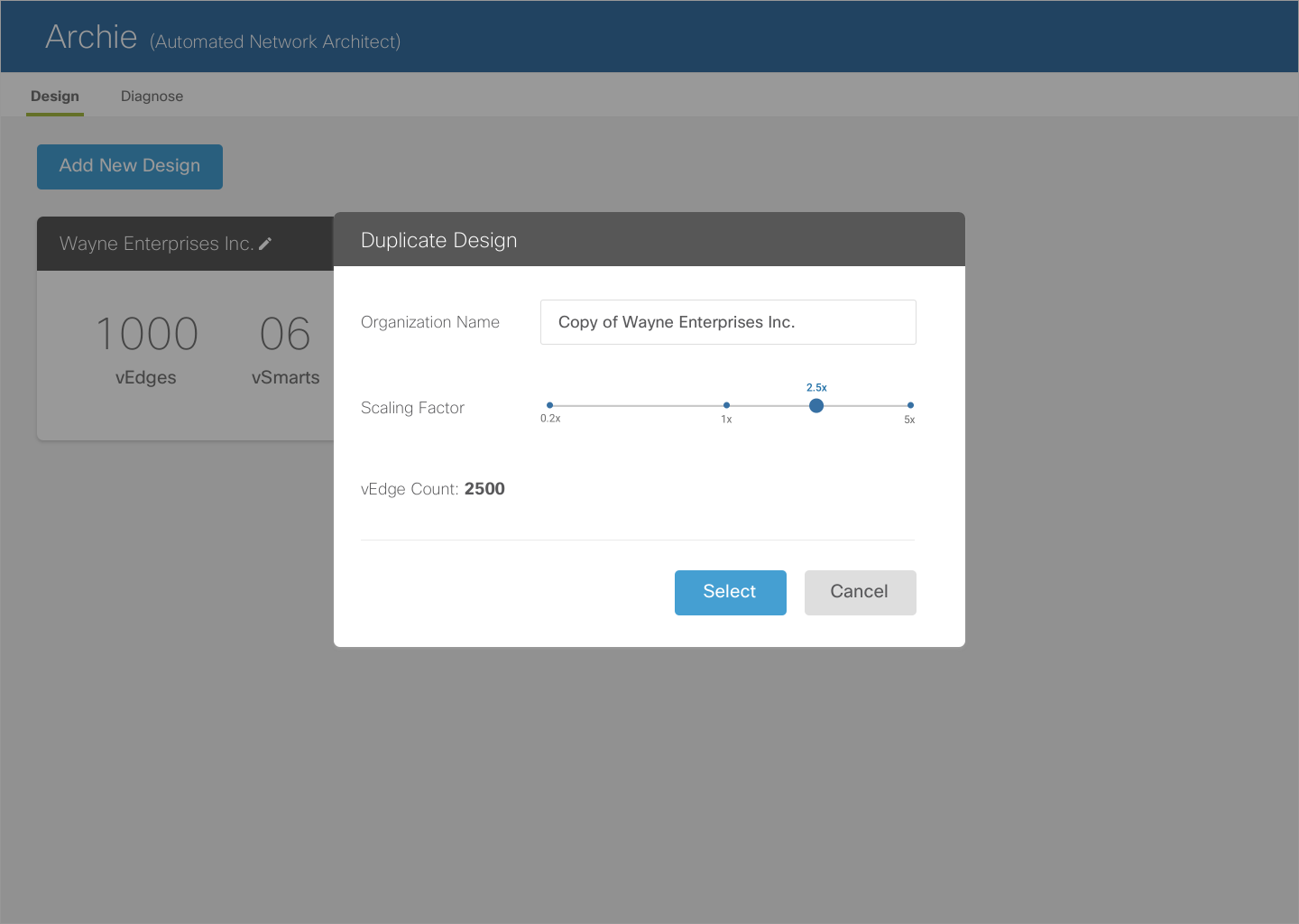 Archie duplicate design with scaling factor
