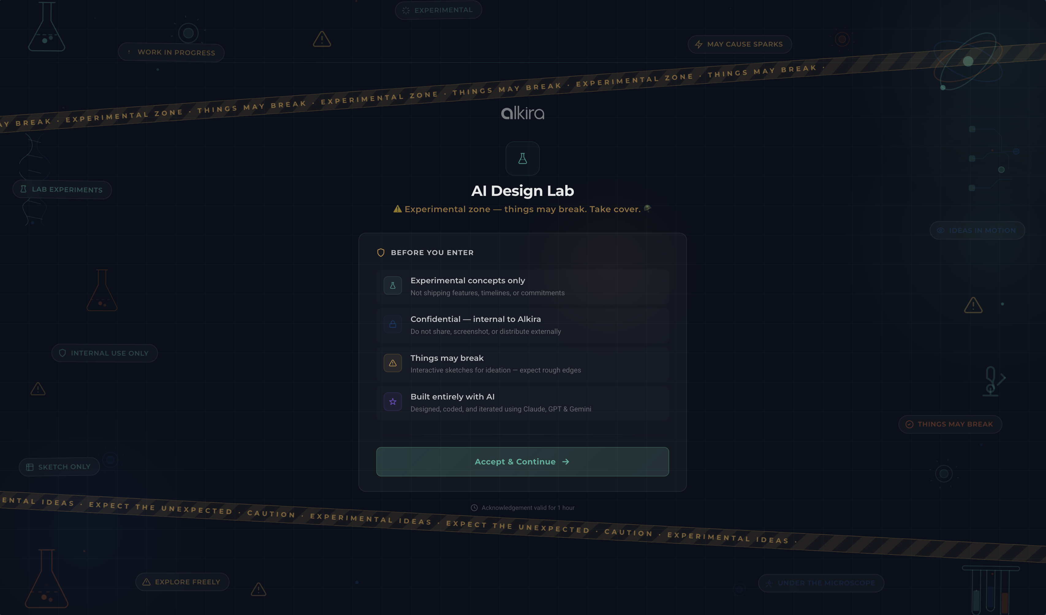 Alkira AI Design Lab landing page