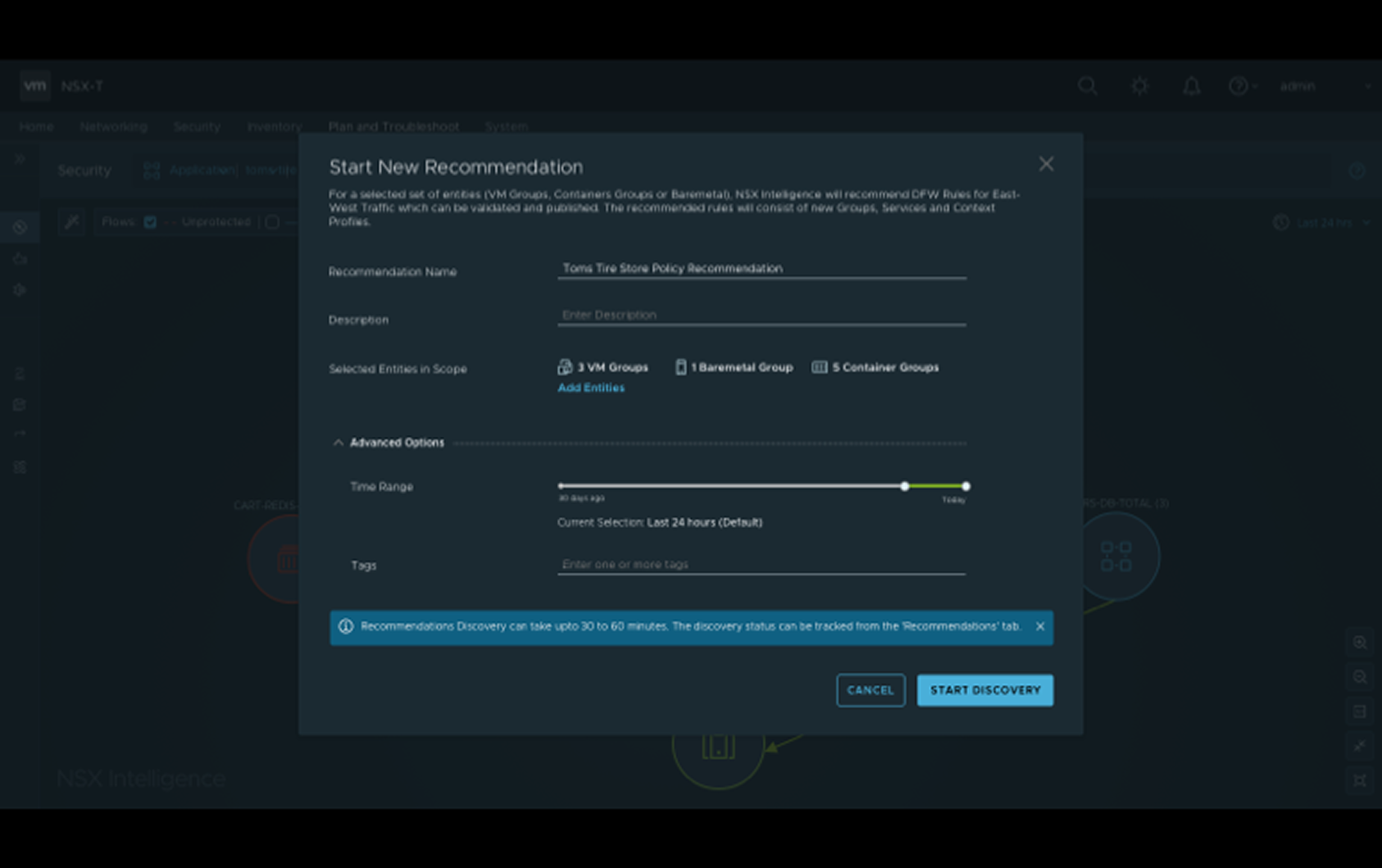 NSX Intelligence discovery wizard