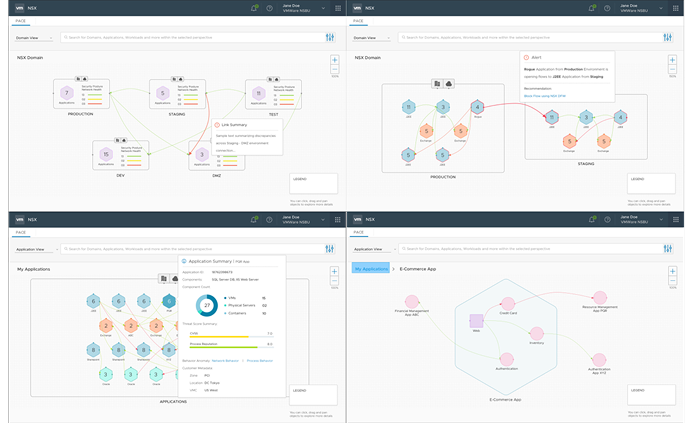 NSX Intelligence wireframes